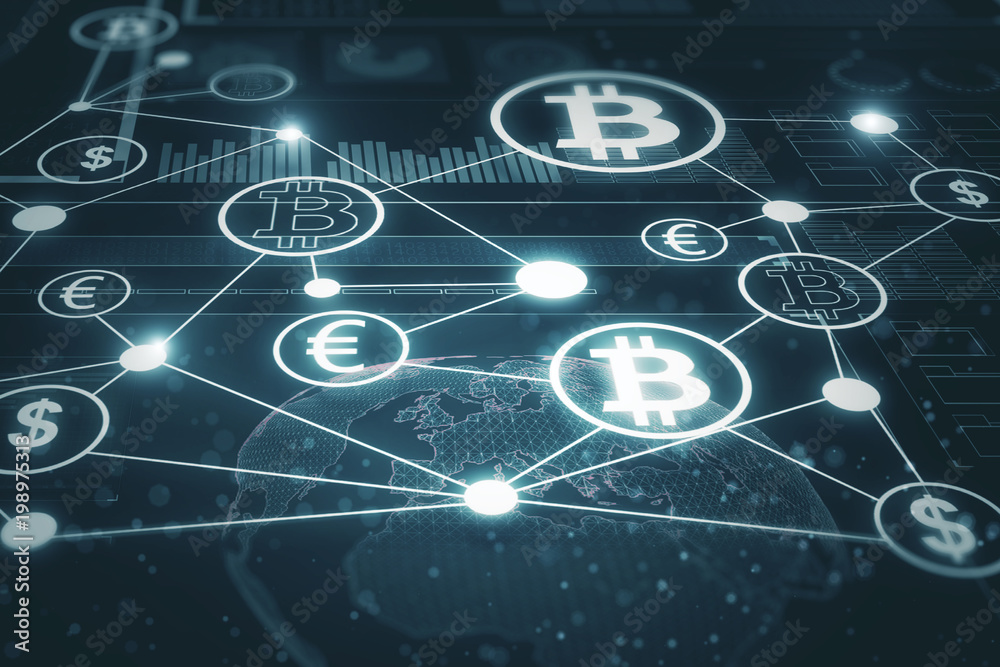 Poster creative blockchain background