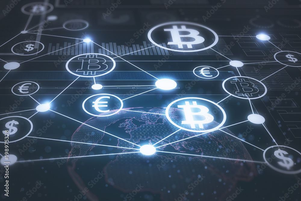 Poster creative blockchain backdrop