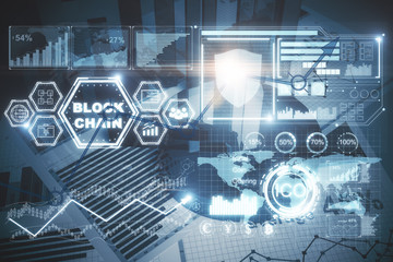 Abstract digital blockchain backdrop