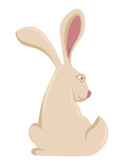 Bunny or pet rabbit hare vector cartoon icon for Easter