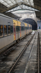 Fototapeta premium Porto, Portugal, circa 2018: Trains at the railway station of San Bento 1864 in Porto.