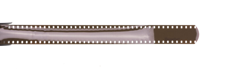 old 35 mm film on white isolated background