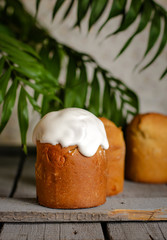 Easter cake (traditional decoration and attributes). Happy easter!