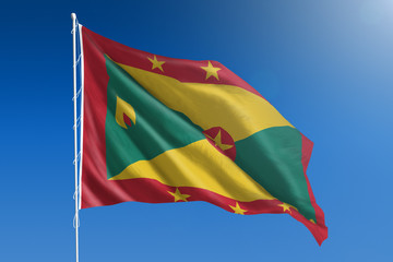 Grenada flag and blue sky