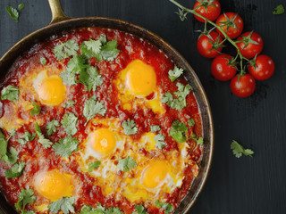 rustic middle eastern shakshuka breakfast