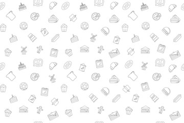 Vector Bakery pattern. Bakery seamless background