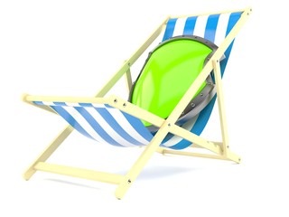 Protective shield on deck chair