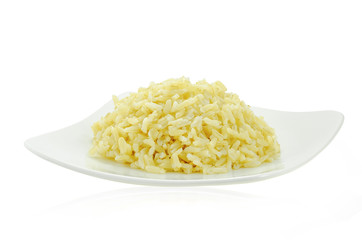 brown rice isolated on white background