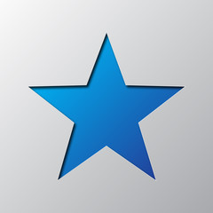 Obraz premium Star cut from paper. Vector illustration