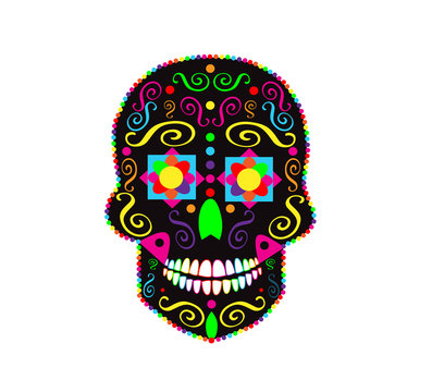 
Skull icon abstract colorful background
