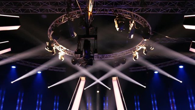 Stage Lights And Crane In Studio