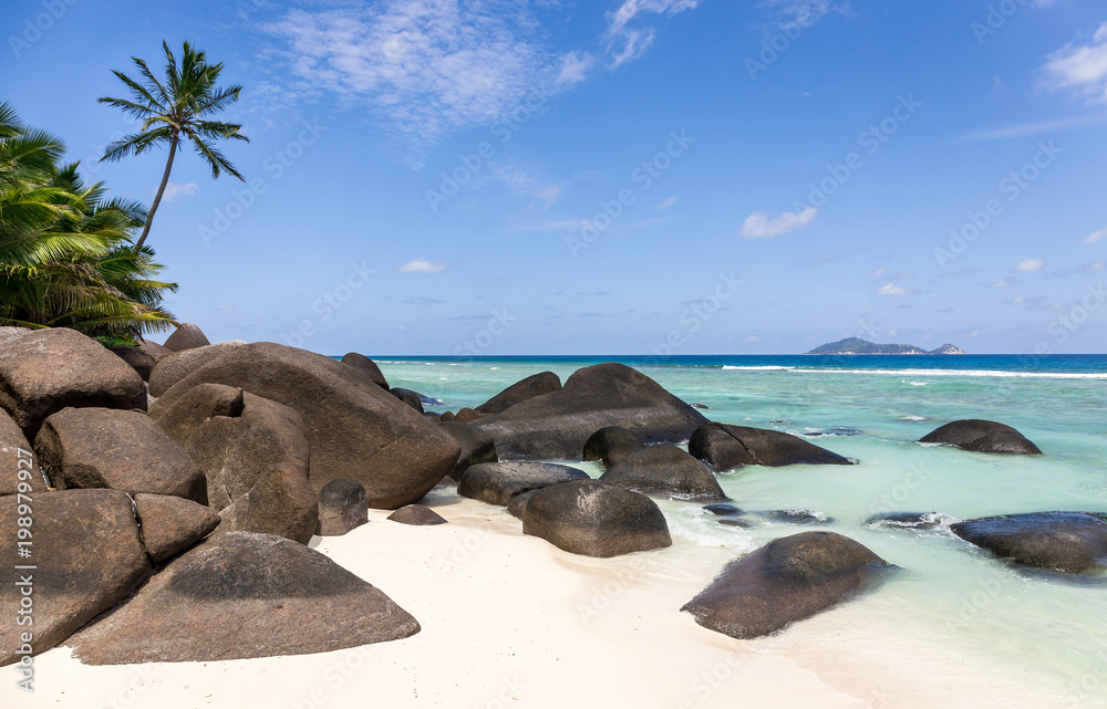 Sticker Paradise beach on Silhouette island, Seychelles