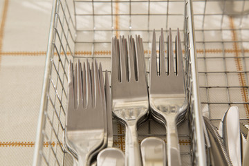 Silver Forks on Table