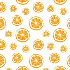 Seamless vector of orange pattern and background. Citrus vector illustration