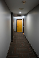 Hallway with closed doors
