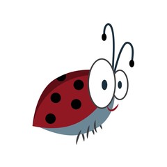 Ladybug on a white background. Vector cartoon illustration