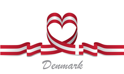 denmark flag and love ribbon