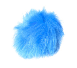 Abstract blue fur ball isolated on white background
