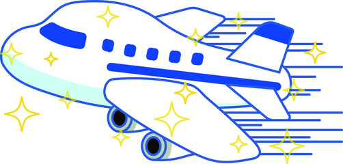 Fast Cute airplane illustration