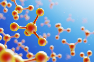 Molecule structure. Science background with molecules. 3d illustration.