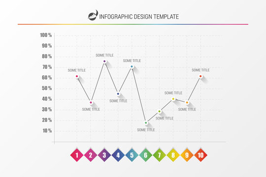 Infographic design template. Colorful line chart. Vector
