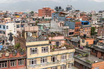 Fototapeta na wymiar View on multistorey houses in Kathmandu, Nepal