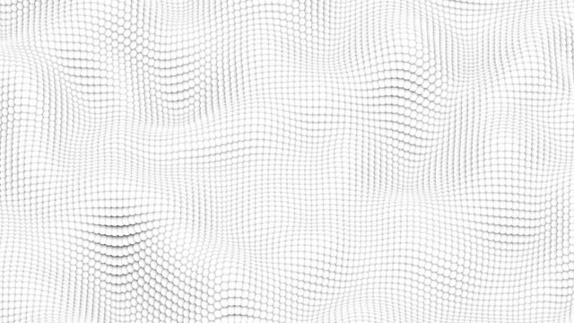 Abstract Morphing Surface Made of White Spheres in Seamless Loop