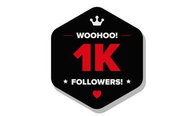 Woohoo 1K Followers Sticker for Social Media Page or Profile Post