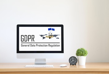General Data Protection Regulation (GDPR) Text on screen computer 