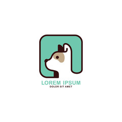 Cute Dog Logo Template Design