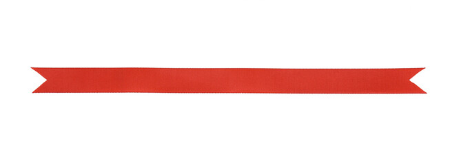 Red fabric ribbon isolated on white background