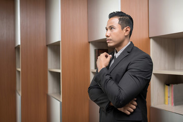 Modern Business People in the Office with Copy Space. Smart startup new project concept. Setup studio shooting.