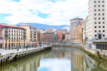 bilbao old town view on sunny day, Spain