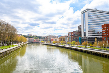 bilbao old town view on sunny day, Spain