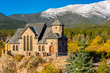 Fototapeta na wymiar Chapel on the Rock near Estes Park in Colorado
