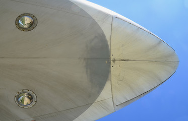 Nose of a white large plane