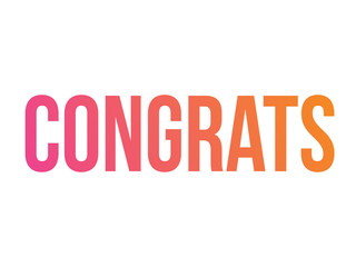 Vector gradient isolated standard font word CONGRATS
