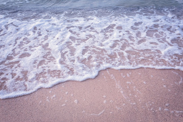 Fototapeta na wymiar Small waves lapped the beach