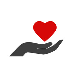 Vector icon heart in hands. Icon for web design.
