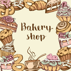 Background with bakery products