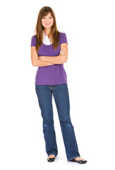 Student: Pretty Woman Standing With Arms Crossed