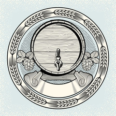 Barrel of beer emblem