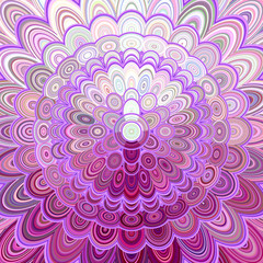 Multicolored abstract flower mandala background - vector digital art graphic design in purple tones