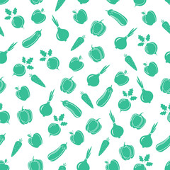 Seamless pattern of vegetables. Vector illustration