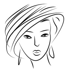 Female portrait. Vector image.