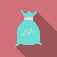 Coffee canvas bag on a transparent background.