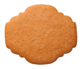 Gingerbread Label Cookie Isolated on White Background