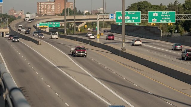 Timelapse of cars driving on highway