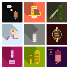 Discharged and fully charged battery smartphone - vector infographic. Isolated on white background