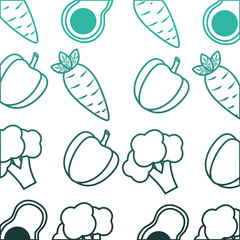 fresh vegetables pattern background vector illustration design